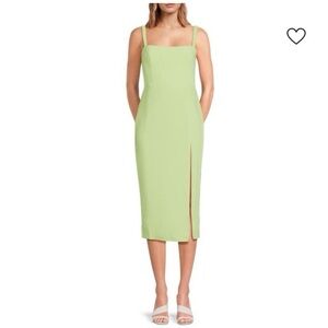 Amanda Uprichard Lime Green Midi Dress
